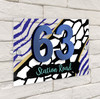 Animal Print Black Gold Dark Blue 3D Modern Acrylic Door Number House Sign