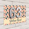 Geometric Triangle Pattern Tiles 3D Modern Acrylic Door Number House Sign