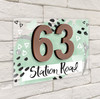 Abstract Scrapbook Dusky Green 3D Modern Acrylic Door Number House Sign