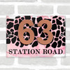 Animal Print Pattern Baby Pink 3D Modern Acrylic Door Number House Sign