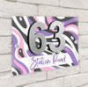 Abstract Swirl Pattern Purple 3D Modern Acrylic Door Number House Sign