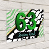 Animal Print Black Gold Green 3D Modern Acrylic Door Number House Sign