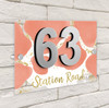 Abstract Gold Splatter Coral 3D Modern Acrylic Door Number House Sign