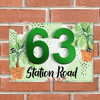 Plant Nature Green Dots 3D Modern Acrylic Door Number House Sign