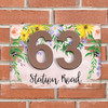 Pretty Meadow Flowers 3D Modern Acrylic Door Number House Sign