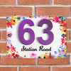 Bright Floral Edging  3D Modern Acrylic Door Number House Sign