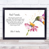 Best Friend Poem Details Any Names Humming Bird Personalised Gift Print