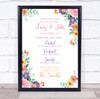 Our Family Special Dates Bright Pretty Flowers Personalised Gift Print