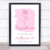 Pink Chrysanthemum November Flower Birthday Meaning Love Personalised Gift Print