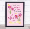 Pink Watercolour Cosmos October Birthday Month Flowers Personalised Gift Print