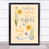 Yellow Daffodil March Birthday Month Flower Watercolour Personalised Gift Print