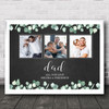 Fathers Day Dad & Photo Daddy Black Green Foliage Personalised Gift Print