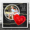 Black Red Chalk Heart Grandad Photo Gold Square Personalised Gift Print