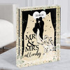 Theatrical Wedding Name Date Gatsby Vintage Foliage Gift Acrylic Block