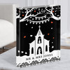 Just Married Name Date Church Chalk Effect Red Heart Gift Acrylic Block