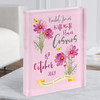 Pink Watercolour Cosmos October Birthday Month Flowers Gift Acrylic Block