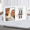 Special Date Occasion Photo Wreath Bow Blue Watercolour Gift Acrylic Block