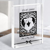 Ornament Heart With Couple Anniversary Wedding Date Gift Acrylic Block