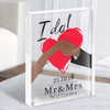 Red Heart Dark Skin Wedding Hands Anniversary Date Gift Acrylic Block