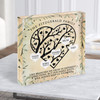 Family Branches Square In Hearts Vintage Foliage Personalised Gift Acrylic Block