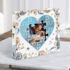 Dad Jigsaw Square Photo Marble Blue Bronze Heart Personalised Gift Acrylic Block
