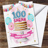 100th Hundred Sponge Cake Painted Party Balloons Personalised Birthday Card