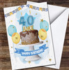 40th Forty Male Chocolate Cake Painted Party Balloons Personalised Birthday Card