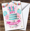 Blue White Cake Balloons Children's Age 11 Eleventh 11th Birthday Card