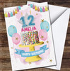Rainbow Cake Balloons Children's Age 12 Twelfth 12th Personalised Birthday Card