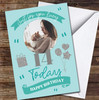 14th Today Girl Turquoise Gift Balloons Banner Photo Personalised Birthday Card