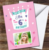 6th Birthday Girl Crown Princess Pink Gift Photo Personalised Birthday Card