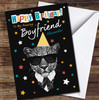 Amazing Boyfriend Birthday Leopard In Party Hat Stars Personalised Birthday Card