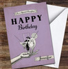 Daughter Birthday Purple Retro Hand Holding Cocktails Personalised Birthday Card