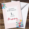First Class Mummy Stamp Pink Polka Dot Happy Birthday Personalised Birthday Card