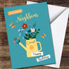 Neighbour Birthday Yellow Water Can With Flowers Card Personalised Birthday Card