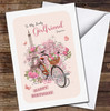 Girlfriend Paris Eiffel Tower With Vintage Bike Card Personalised Birthday Card