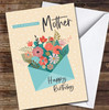 Green Envelope Flower Bouquet Wonderful Mother Happy Personalised Birthday Card