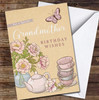 Teapot & Peonies Special Grandmother Birthday Wishes Personalised Birthday Card