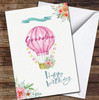 Pink Hot Air Balloon With Flowers Wonderful Grandma Personalised Birthday Card