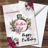 Wonderful Mother Pink Yellow Flowers Perfume Bottle Personalised Birthday Card