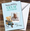 Great Grandad Birthday Bear Relax Coffee Photo Blue Personalised Birthday Card Great Grandad Birthday Bear Relax Coffee Photo Blue Personalised Birthday Card