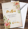 Vintage Style Flowers Wonderful Mother Gold Glitter Personalised Birthday Card