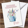 Watercolour Flowers In Water Can Happy Birthday Nan Personalised Birthday Card