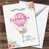 Pink Hot Air Balloon Flowers Wonderful Grandmother Personalised Birthday Card