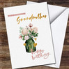 Wonderful Grandmother Happy Bouquet In Green Glass Personalised Birthday Card