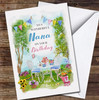 Nana Birthday Garden Afternoon Tea Flowers Painted Personalised Birthday Card Nana Birthday Garden Afternoon Tea Flowers Painted Personalised Birthday Card