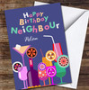 Neighbour Birthday Colourful Cocktail Glasses Card Personalised Birthday Card