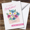 Neighbour Birthday Pink Envelope With Flowers Card Personalised Birthday Card