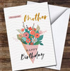 Bouquet Wrapped In Pink Paper Special Gold Mother Personalised Birthday Card