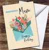 Green Envelope Flower Bouquet Wonderful Mum Happy Personalised Birthday Card